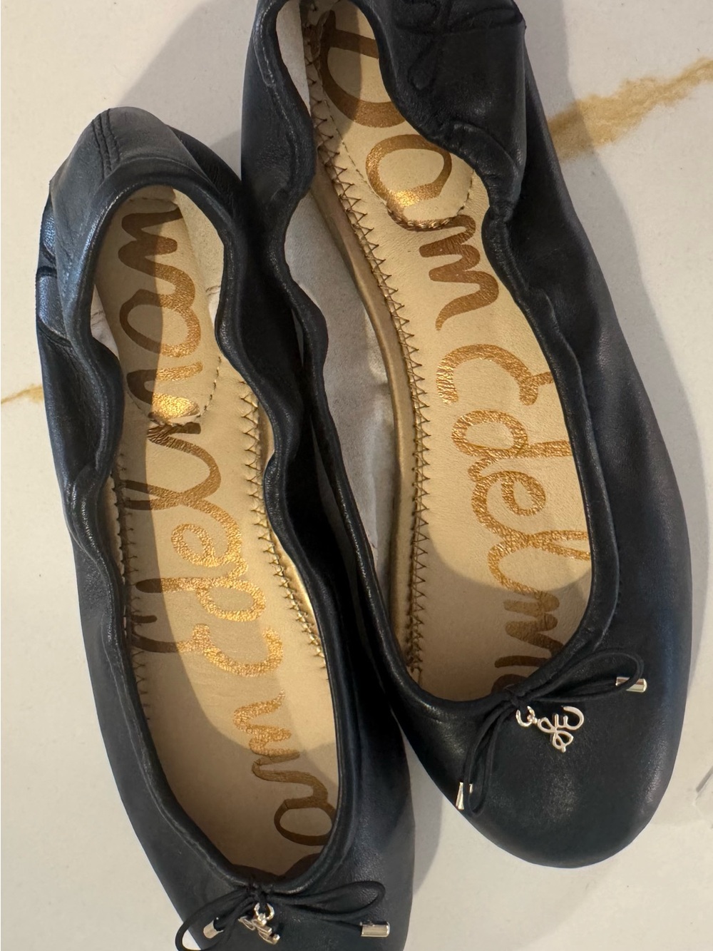 NEW Sam Edelman Felicia Ballet Flats Women’s Black Leather Bow Cushioned Size 6 - Picture 10 of 10